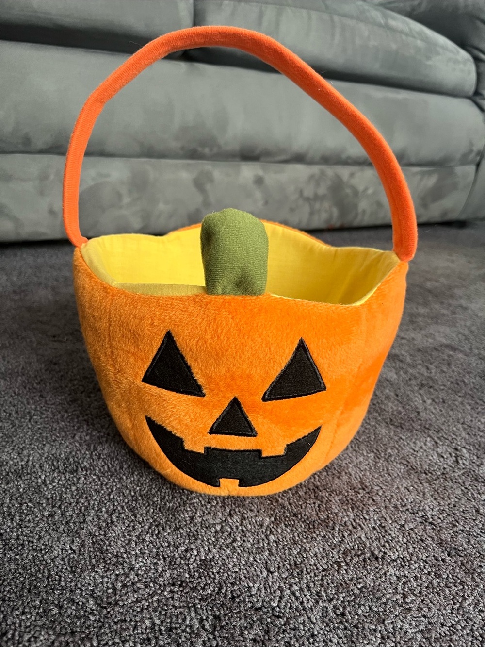Kids Plush Pumpkin Trick-or-Treat Bucket - Orange